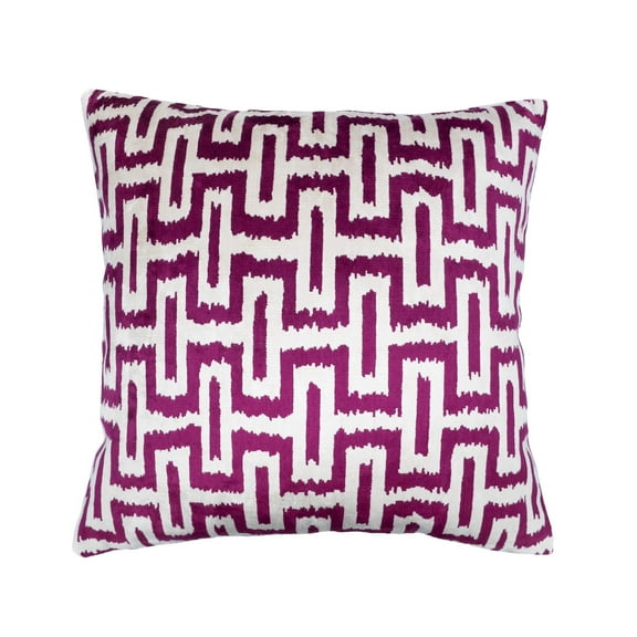 Omega Silk Velvet Ikat Pillow, 20" X 20"