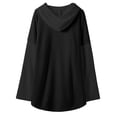 thumbnail image 5 of Shirts for Women Dressy Casual Winter Fall Relaxed Fit Hooded Long Sleeve Kimono Drop Shoulder Hoody Solid Color Leisure Cotton Sweatshirt Hoodie(Black,XL), 5 of 6