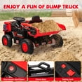 thumbnail image 2 of Kids Ride On Truck Toy, Electric Dump Truck with Remote Control – Automatic Dump Bed, Shovel, LED Lights, Music & Shock Absorption – Construction Vehicle for Ages 3+, 2 of 7