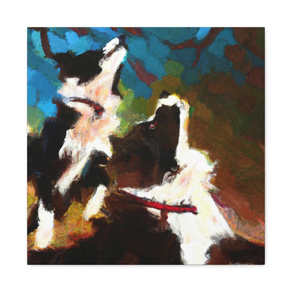 Border Collie Impasto - Canvas