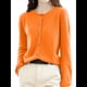 thumbnail image 3 of Suéter de Larga con Cuello Redondo de Color Liso para Mujer, Chaqueta de Punto Combinable para y Otoño Color Naranja L, 3 of 6