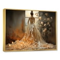 thumbnail image 2 of Designart "Ballgown Elegance French Couture" Fashion Framed Wall Art - Glam Yellow Dior Entryway Framed Wall Art, 2 of 6