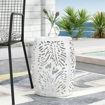 Lindsey Metal Outdoor Side Table, White