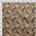 thumbnail image 3 of oneOone Cotton Poplin Twill Dark Beige Fabric Floral & Leaves Tropical Quilting Supplies Print Sewing Fabric By The Yard 56 Inch Wide, 3 of 4