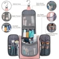 thumbnail image 4 of Narwey Extra Large Makeup Bag for Women Hanging Travel Toiletry Bag with Hook Water-Resistant Cosmetic Case with Multiple Compartments for Men, Pink, 4 of 8