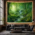 thumbnail image 6 of Floral Garden Verdant with Forest Around Cascading Waterfall, Mystical Fantasy for Space Lovers, Galaxy Room Decor, Mother'S Day Gift, Tapestry Wall Hanging for Bedroom and Dorm, 6 of 7