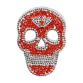 thumbnail image 3 of Iron Patches, Convenient Practical Shiny Decorative Red Skull Rhinestone Material Embroidered Patch  For Hats For Wedding Dresses, 3 of 8