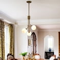 thumbnail image 4 of Claxy 3-Light Gold Chandelier Light with Globe Milk Glass Shade, 4 of 8