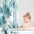 thumbnail image 3 of Teal Blue Floral Shower Curtain Watercolor Flower Shower Curtains for Bathroom Waterproof Fabric Bathroom Curtain with Hooks-48"W x 72"L (Pack of 1), 3 of 7