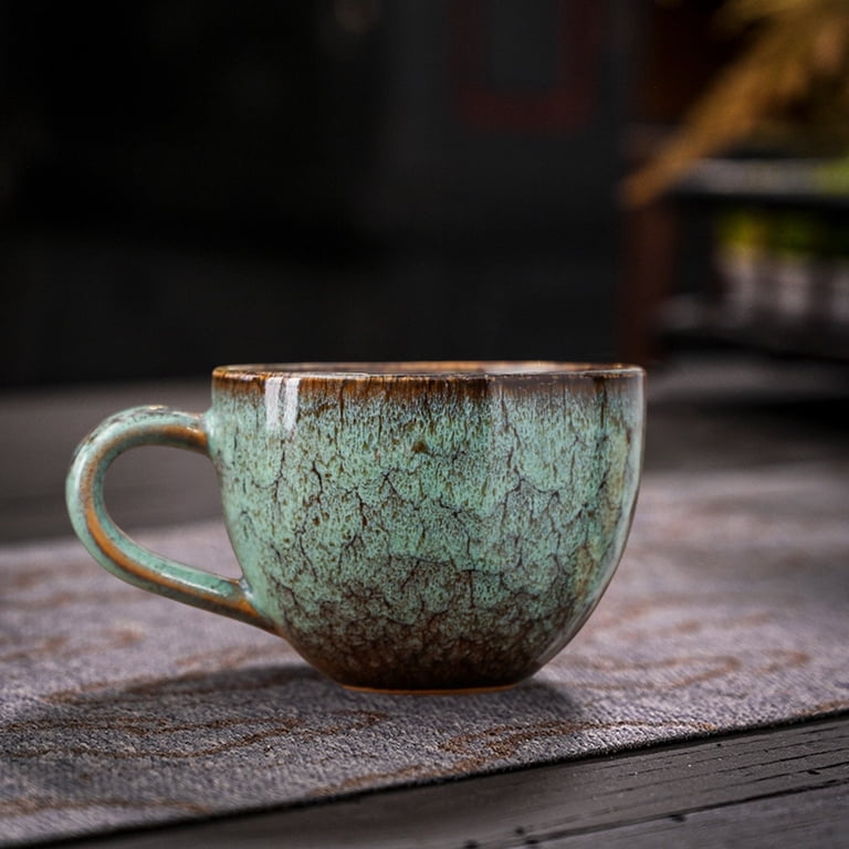 AURIGATE 8.5oz (250ml) Kiln Glaze Ceramic Coffee Mug, Vintage Crackle Glaze  Latte Art Mug with Handle, 5 Colors for Home Office Daily Use - Walmart.com