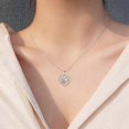 thumbnail image 4 of Fashionable heart-shaped necklace girl and horse two-color pendant rose gold jewelry, 4 of 4