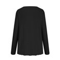 thumbnail image 5 of AXXD Black Basic Summer Shirts for Women 2024 Trendy Round-Neck Long Sleeve Casual T-shirt Top Solid Blouse, 5 of 6
