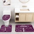 thumbnail image 4 of FMSHPON Motivational Letter 4 Piece Bathroom Set Shower Curtain Bath Rug Contour Mat and Toilet Lid Cover, 4 of 8