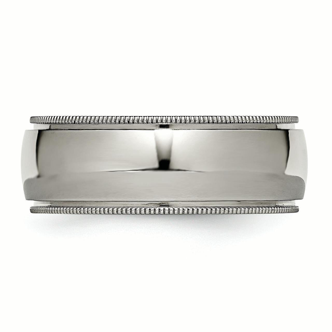 Primal Steel Titanium 8mm Grooved and Beaded Edge Band