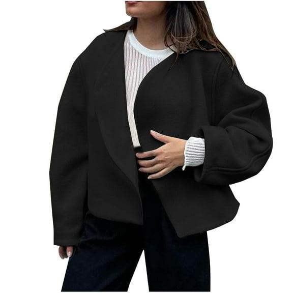 Sevevn Winter Coats for Winter Fashion Women's Casual Long Sleeve Solid Button Ladies Tops Blouse Coat Outwear Jacket Gift for Girls