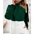 thumbnail image 2 of Sherrylily Women Chiffon Work Blouse Puff Long Sleeve Office Loose Shirt Casual Tops, 2 of 6
