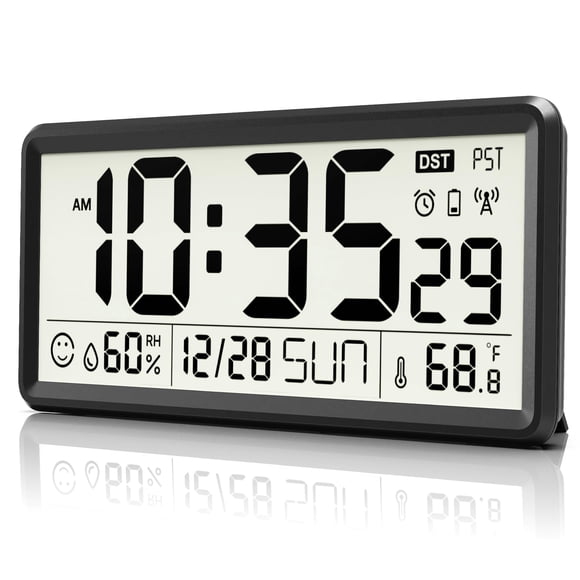 Reloj de pared digital EASYERA de 15'' con temperatura y humedad