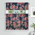 thumbnail image 2 of Pioneer Kitchen Curtains and Valance Set 36 Inch Tier Abstract Pink Floral Prints 3 Pieces Set Dining Room Small Curtain Drapes Cafe Curtains Valance for Home Decor Rod Pocket, 2 of 6