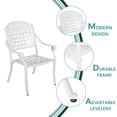 thumbnail image 2 of MEETWARM 7-Piece Outdoor Patio Dining Set, 6 Outdoor Dining Chairs and 1 Rectangle Table with 2" Umbrella Hole, All Weather Cast Aluminum Patio Funiture Set for Backyard, Patio(White), 2 of 7