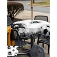 thumbnail image 5 of Outdoor Tablecloth with Umbrella Hole for Patio/Picnic/Party/Camping, Black White Football Waterproof Table Cloth Square Cover Washable, Grassland Modern Sporty Aesthetic (54"x 54"), 5 of 9