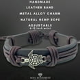 thumbnail image 4 of Soul Statement Men's Leather Wrap Turtle Bracelet, Summer Trendy Unisex Surfer Jewelry, Adjustable Sizing for Adults and Teenagers, Turtles Charm (Brown Turtle), 4 of 6