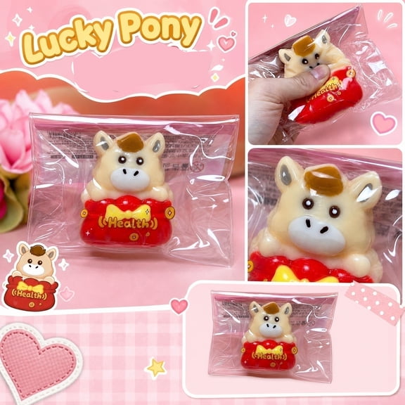 Knisume Squishy Toys Slow Rising - Lucky Bag Horse Squeeze Stress Reliever Toy, Soft Gel Decompression Fidget, Office Stress Reliever Anxiety Squeezable