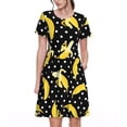 thumbnail image 1 of Bixox Robe d'Été à Manches Courtes pour Femmes Robe Ample Longueur Genou avec Poches-Banane, 1 of 7