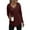 Wine, variant on AXXD Womens Blouses Basic Summer 2024 Casual Solid Long Sleeve V-Neck Solid Tops