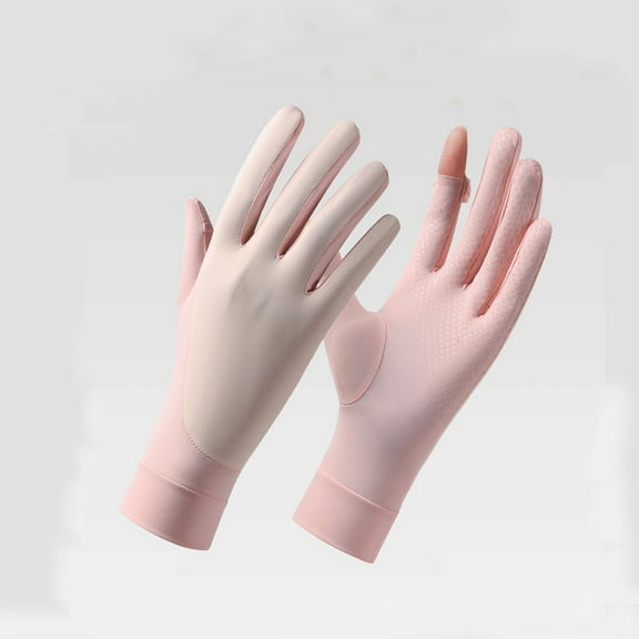 Riding sun protection gloves for women, summer UV protection, outdoor driving, anti-skid touch screen, breathable ice silk thin design