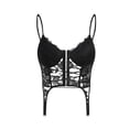 thumbnail image 5 of Top de tirantes cruzados con encaje y espalda descubierta para mujer, estilo sexy europeo y americano, con escote irregular y favorecedor para chica sexy, 5 of 5