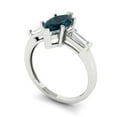 thumbnail image 2 of Clara Pucci 14K White Gold Solid Gold LondonBlueTopaz Three-Stone Anniversary Ring for Women - 2 cttw Marquise Cut, 2 of 7