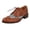 Brown, variant on Womens Wingtip Oxford Boots Low Block Heel Lace Up Slip on Almond Toe Casual Dress Shoes Size 6-9.5