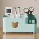 thumbnail image 4 of Porta pañuelos de plástico con organizador | Organizador de escritorio multifuncional para mandos a distancia, bolígrafos y cosméticos | Dispensador de pañuelos antideslizante y resistente a caídas, 4 of 5