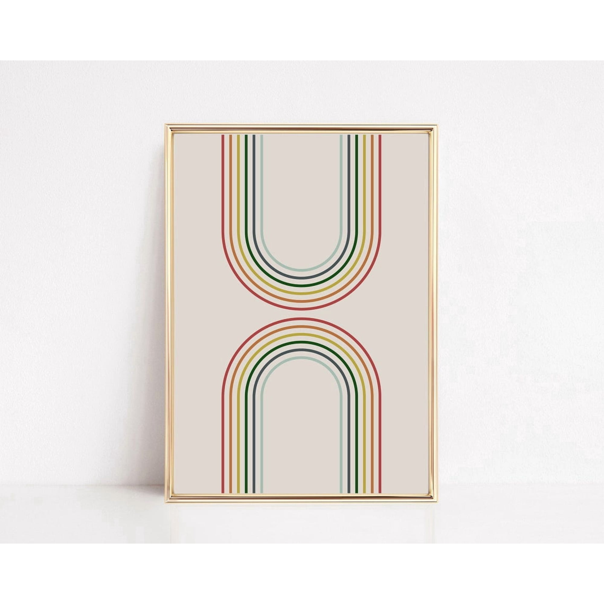 Colorful Retro Mid Century Wall Art Print Modern Vintage Decor Unframed Paper Print