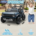 thumbnail image 5 of 24V 2 Seater Ride on Toy Car, Licensed Ford Bronco Raptor Ride on Trucks with Remote Control, Bluetooth Music Player, Spring Suspension, 24v Ride on Toys for Big Kids Boys Girls Ages 3-8, Blue, 5 of 11
