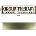 thumbnail image 2 of Group Therapy Practiced Here Retro Tin Metal Sign Bar Cave Beer Signs for Cafe Bar Pub Beer Club Wall Decor 4"x 16", 2 of 5