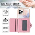 thumbnail image 4 of Compatible with iPhone 13 Pro Max Wallet Case with Card Holder, Back Flip Folio PU Leather Kickstand Card Slots Case for Women Girls, Double Magnetic Clasp Cover For iPhone 13 Pro Max,Marble #1, 4 of 5