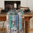 thumbnail image 2 of Table Runner Dresser Scarves 90 Inch Long, American Farm Country Star Berry Linen Dining Table Runners Vintage Watercolor Wood Grain Tabletop Scarf for Wedding Holiday Party Kitchen, 2 of 7