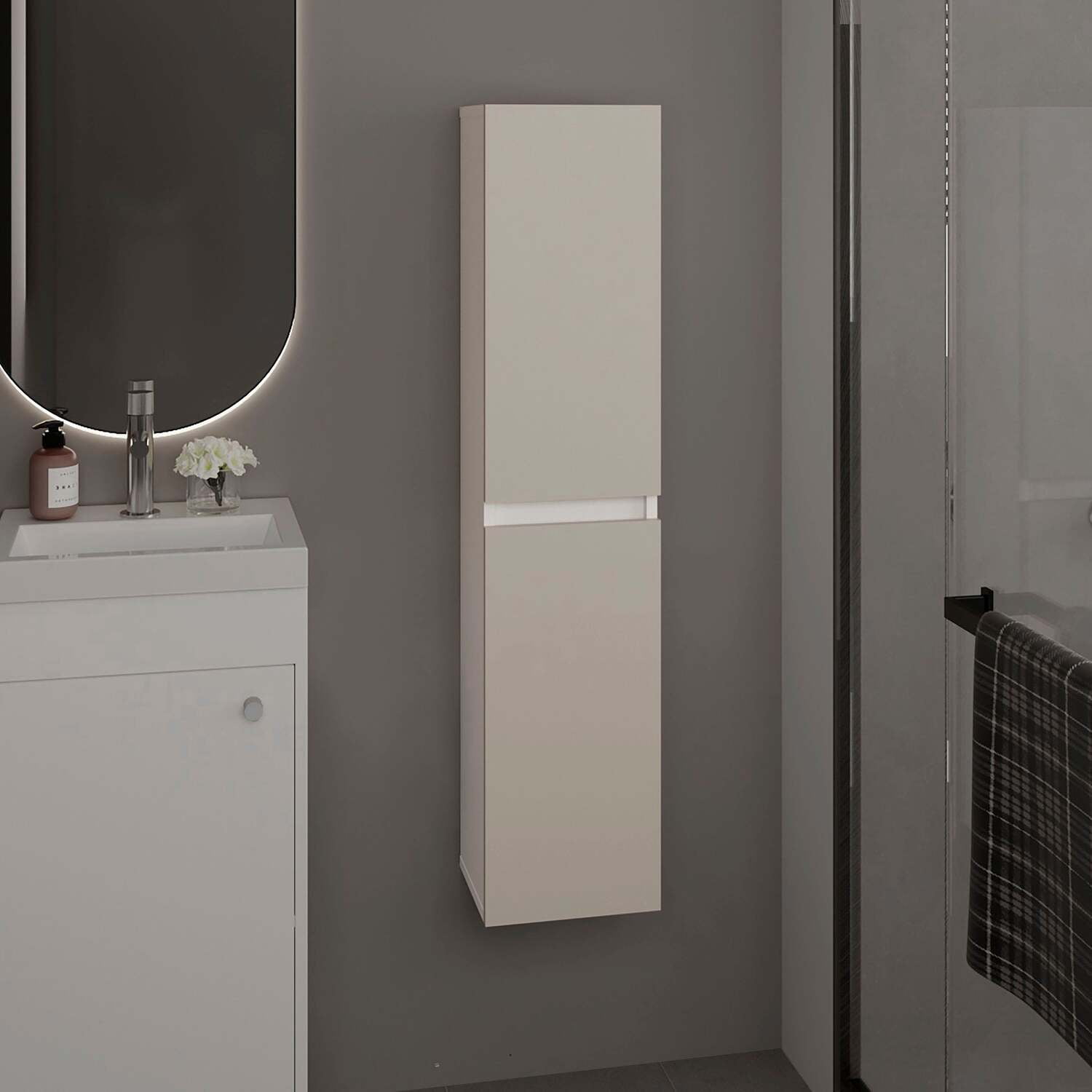 67.62 x 18 x 15 in. Tara Linen Cabinet - Vintage Grey - Walmart.com