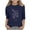 Navy, variant on Cethrio Girls T Shirts, Casual Summer Crew Neck Printed 3/4 Sleeve Tops Yellow Size 7-8
