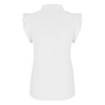 thumbnail image 5 of HOMBOM Casual Tops for Women Clearance Sleeveless White Tank Tops V-neck Solid Color Ruffle Sleeve Topss XL, 5 of 7