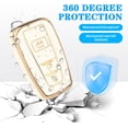 thumbnail image 5 of Key Fob Cover Compatible with Toyota 4Runner CHR RAV4 Camry Corolla Avalon Prius Highlander GT86 2016-2024 3 Button Keychain Case Holder Protector,White, 5 of 6