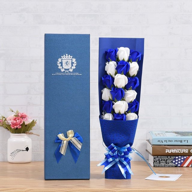 18 Jabón Flor de jabón Caja de regalo rosa Actividad creativa de la empresa Regalo de cumpleaños Regalo del Día de la Madre