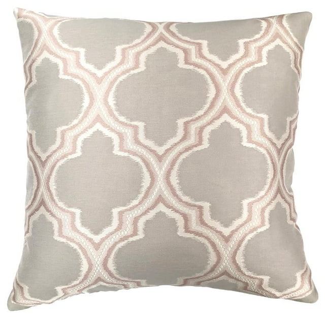 Aria Feather and Down Throw Pillow In Dove Jacquard Fabric