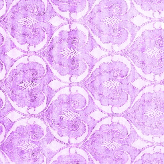 Ahgly Company Indoor Square Abstract Purple Contemporary Area Rugs, 6' Square