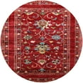 thumbnail image 1 of Ahgly Tapis Rond Intérieur Mi-Siècle Moderne Cuivre Rouge Rose Oriental, 8 Pieds Rond, 1 of 6