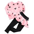 thumbnail image 1 of Adorable y lindo conjunto de ropa para bebés y niñas, camiseta de manga larga + conjunto de pantalones (edad (5T), rosa), 1 of 1