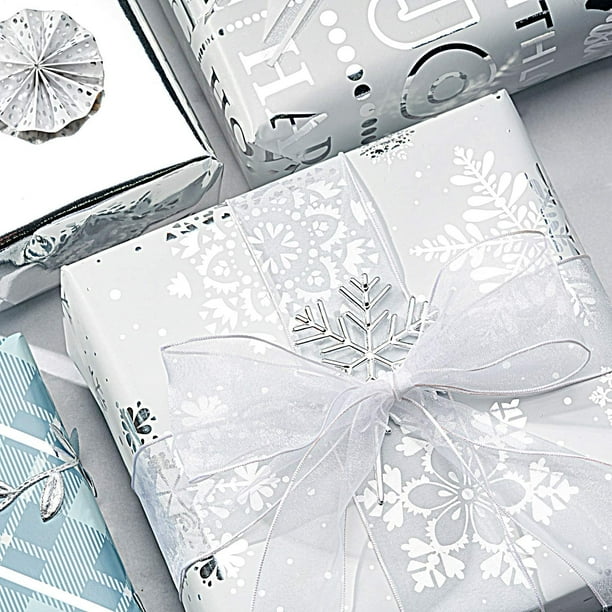 Blue and silver wrapping paper deals