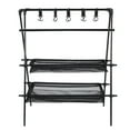 thumbnail image 4 of Camping Triangle Shelf Aluminum Alloy Folding Double-Layer with Hook Net Bag Outdoor Glamping Picnic Hanging Rack, 4 of 7