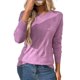 thumbnail image 2 of Suéteres de Punto para Mujer, Estilo Pullover, Larga, Moda Otoño Violeta XL, 2 of 10